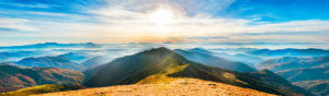 Mountain landscape at sunset